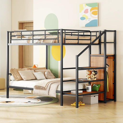 Bunk Bed With Lateral Storage Ladder And Wardrobe Halcyon Home