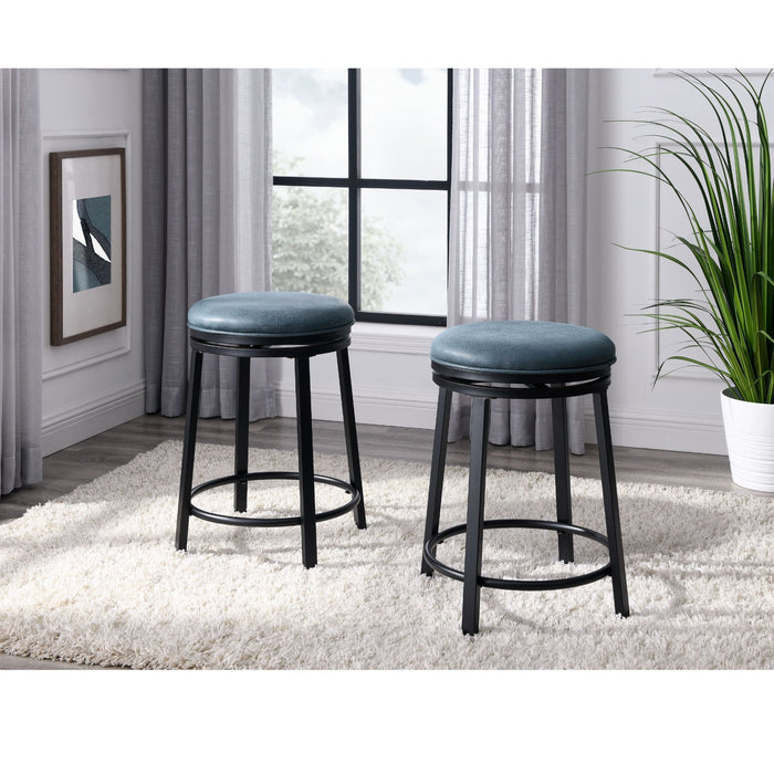 Swivel Bar Stools, Counter Height (Set of 2) - Blue Home Essentials
