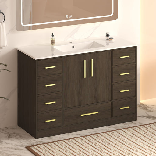 Bathroom Vanity With Abundant Storage 2 Soft Close Doors And 9 Drawers Home Essentials