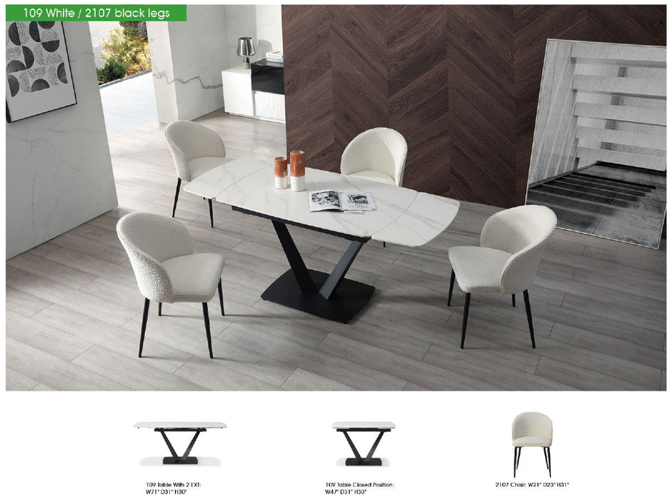 109 - Ceramic Dining Table With Extension Extravaganza Collection