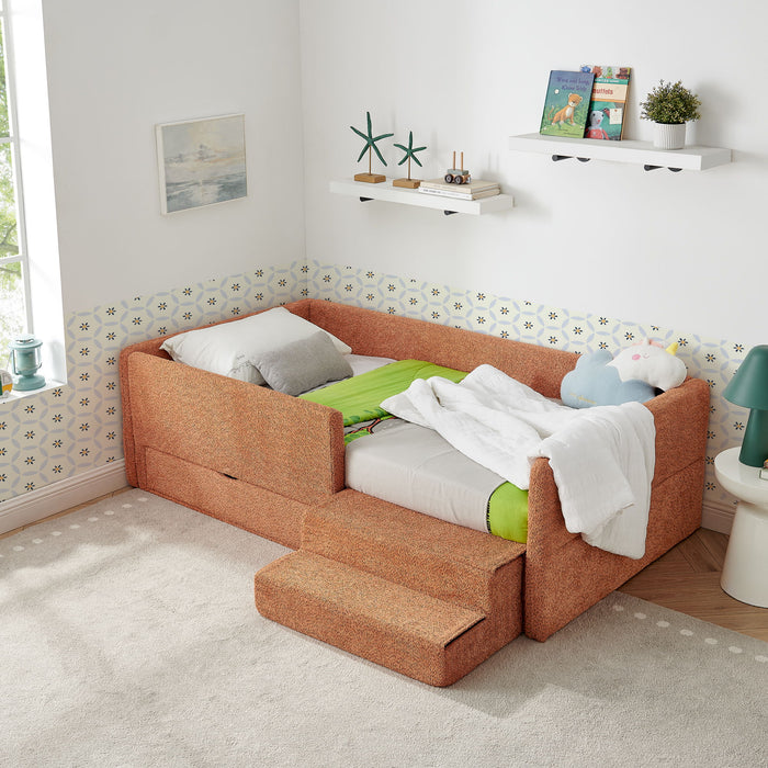 Safe Kids Bed With Guardrails And Storage Home Essentials