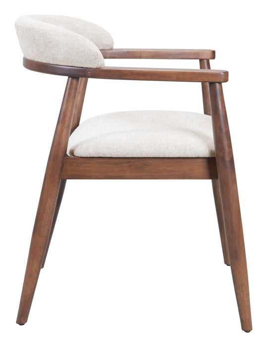 Goka - Dining Chair - Beige / Walnut Zuo Modern