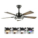 5 Blades Ceiling Fan With LED Light 3000 - 6500K Dimmable, 6 Speed Levels, Reversible Ceiling Fan - Matte Black Daily Nest