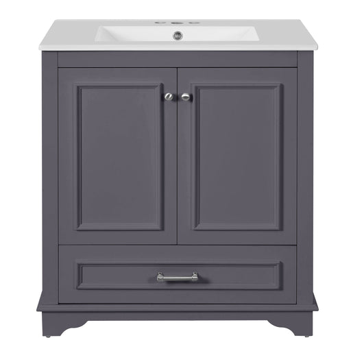 Bathroom Vanity With Sink, Cabinet & 2 Soft Closing Doors & Adjustable Shelf Hearth and Haven