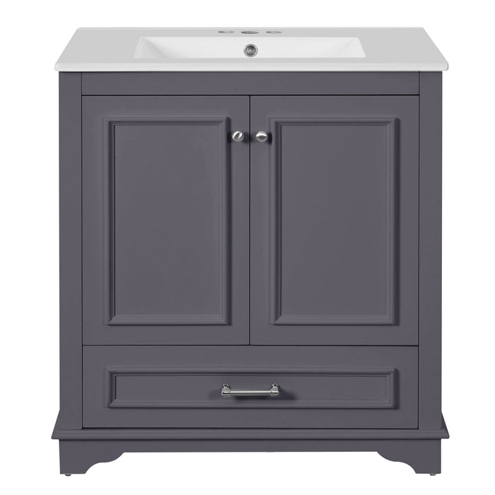 Bathroom Vanity With Sink, Cabinet & 2 Soft Closing Doors & Adjustable Shelf Hearth and Haven