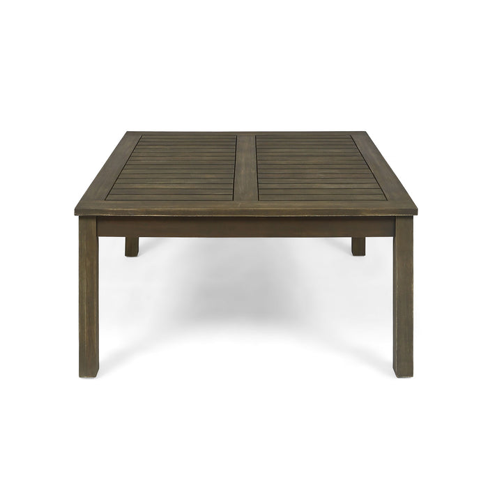 Perla - Rustic Square Coffee Table With Block Legs
