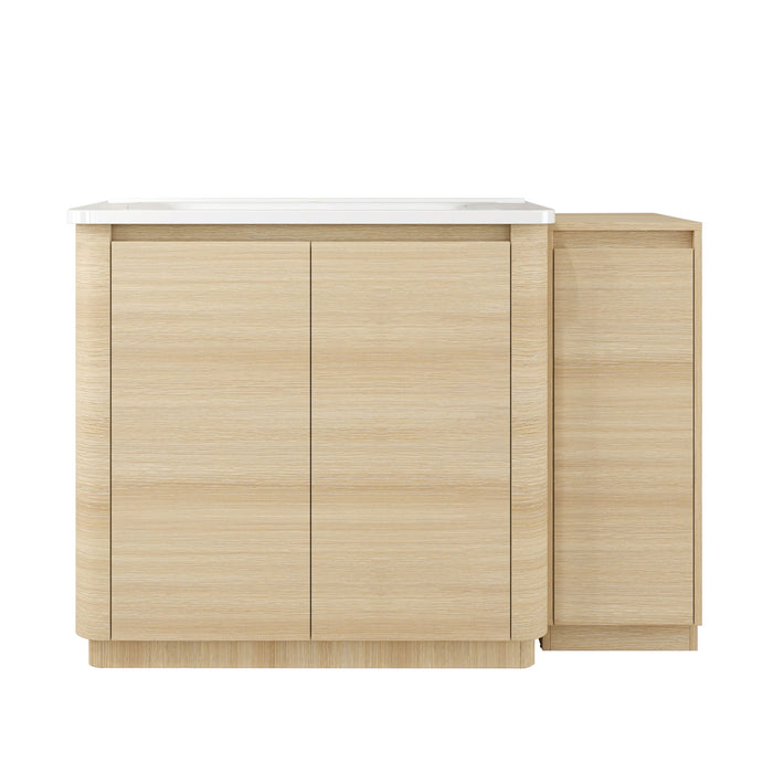 Freestanding Bathroom Vanity With Sink, 1 Small Storage Cabinet, Soft Close Door Home Essentials