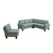 Modular L - Shaped Sectional Sofa 6 Seater 4 Piece, Couch With Chaise - Green Home Essentials