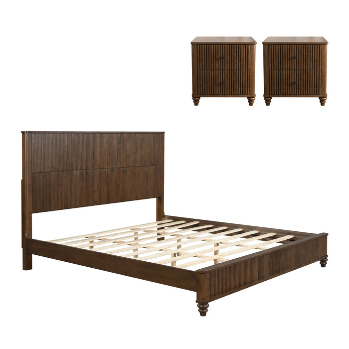 3 Piece Bedroom Set With Bed And 2 Nightstands Home Essentials