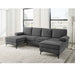 U - Shape Sectional With Legs, Pillow Top Arms - Dark Gray Home Essentials