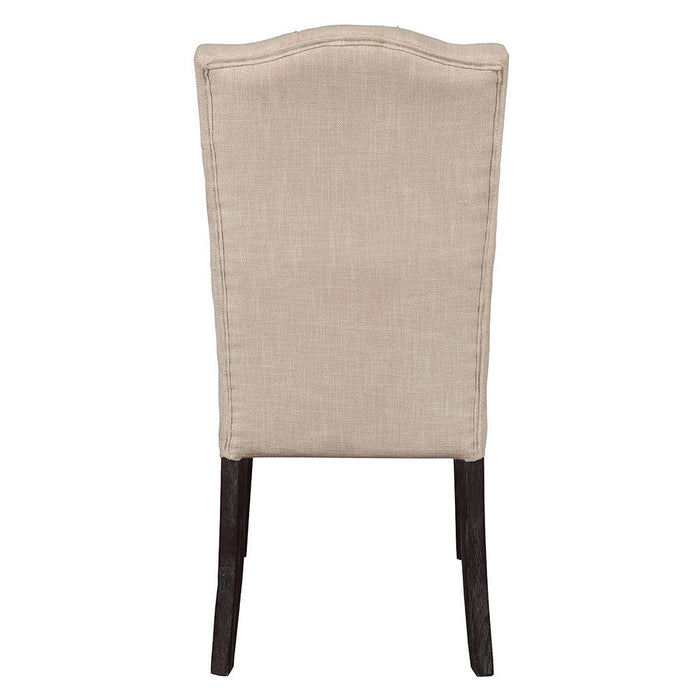 Gerardo - Side Chair (Set of 2) - Beige Linen & Weathered Espresso ACME