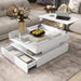 Lift Top Coffee Table With 2 Drawers, Hidden Space And LED Lights For Living Room Hearth and Haven
