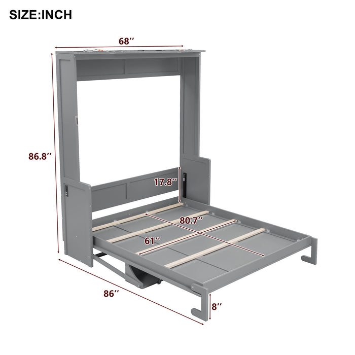 Murphy Bed With Desk, LED Lights And USB Charging Station Dreamland