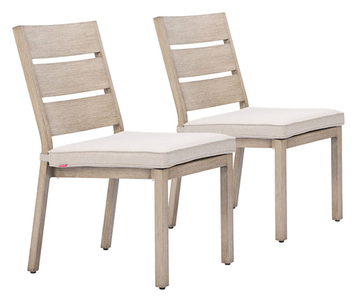 Reefline - Armless Dining Chair (Set of 2) - Gray / Light Brown Zuo Modern