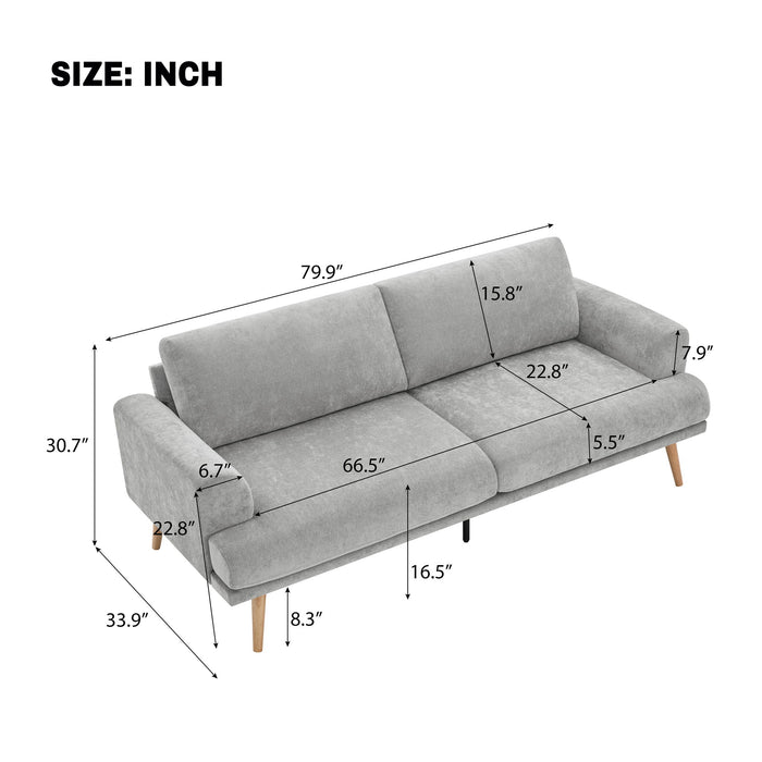 3 Seater Sofa For Living Room - Gray Hearth and Haven