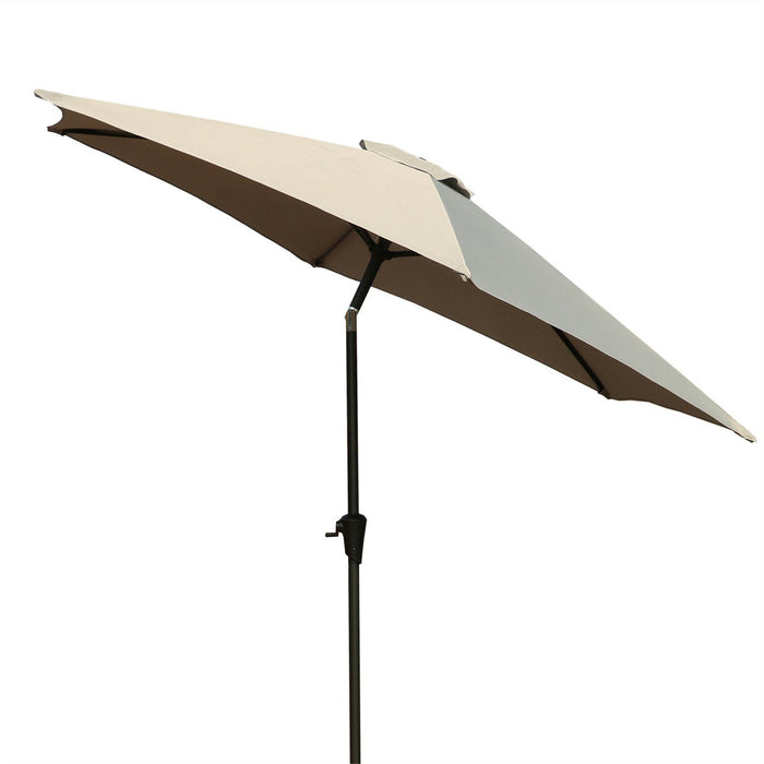 8.8' Outdoor Aluminum Patio Umbrella With 42 Pound Round Resin Umbrella Base