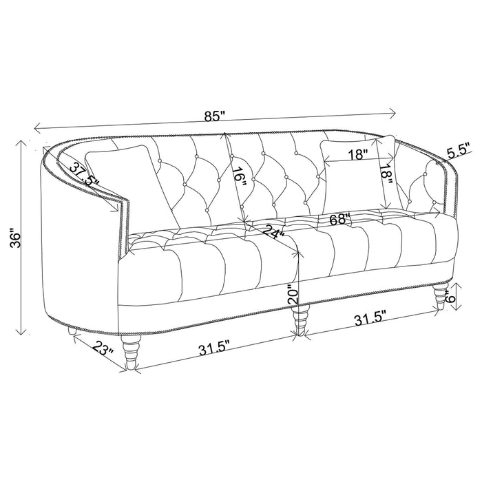 Dolby - Sofa With Tufted Living Room Sofa - Gray Furniture Max