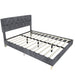 Upholstered Bed With Tufted Headboard Home Essentials