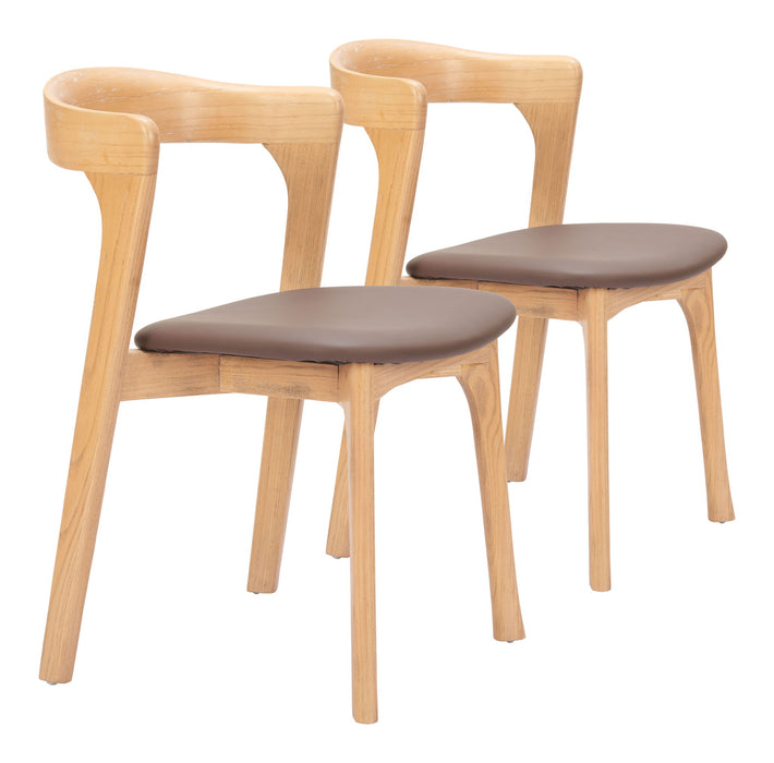 Pioro - Dining Chair (Set of 2) - Brown / Natural Zuo Modern