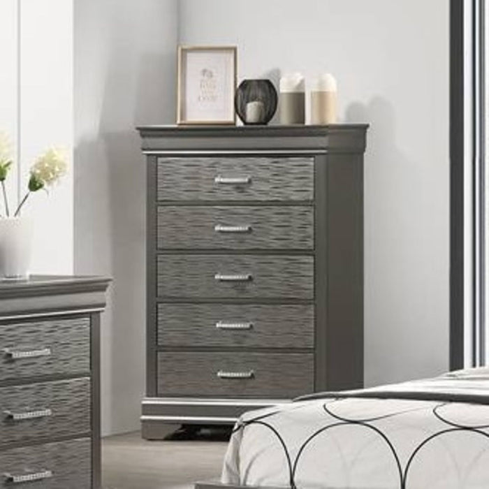 1 Piece Chest With Unique Drawers - Gray Home Essentials