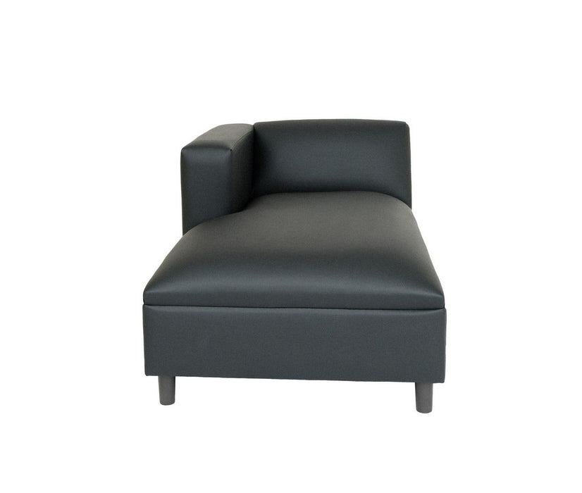 Faux Leather Lounge Chair - Black