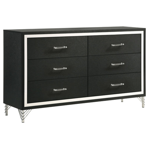Malcolm - 6 Drawer Dresser Cabinet - Black Furniture Max