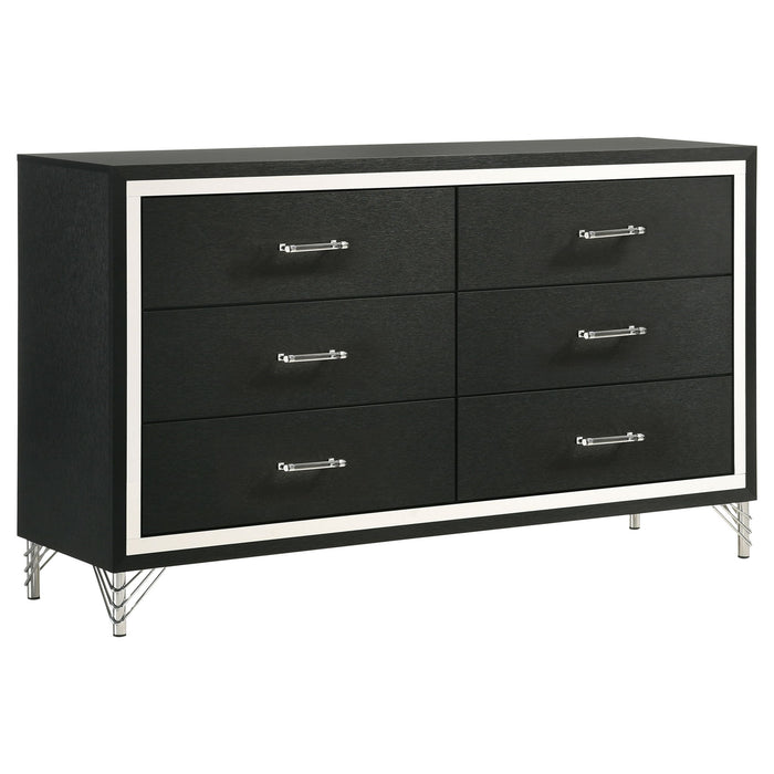 Malcolm - 6 Drawer Dresser Cabinet - Black Furniture Max