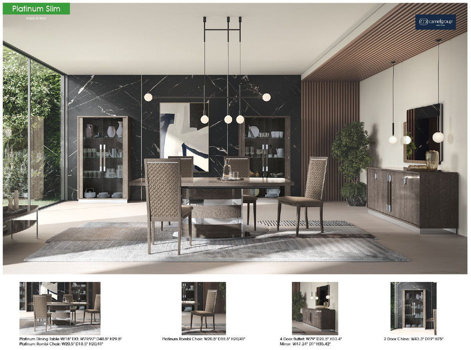 Platinum - Slim Dining Table - Silver Birch Camelgroup Italy