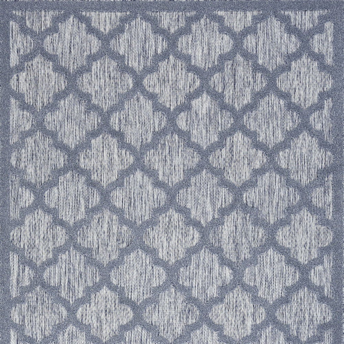 4' X 6' Ikat Indoor / Outdoor Area Rug - Denim Blue