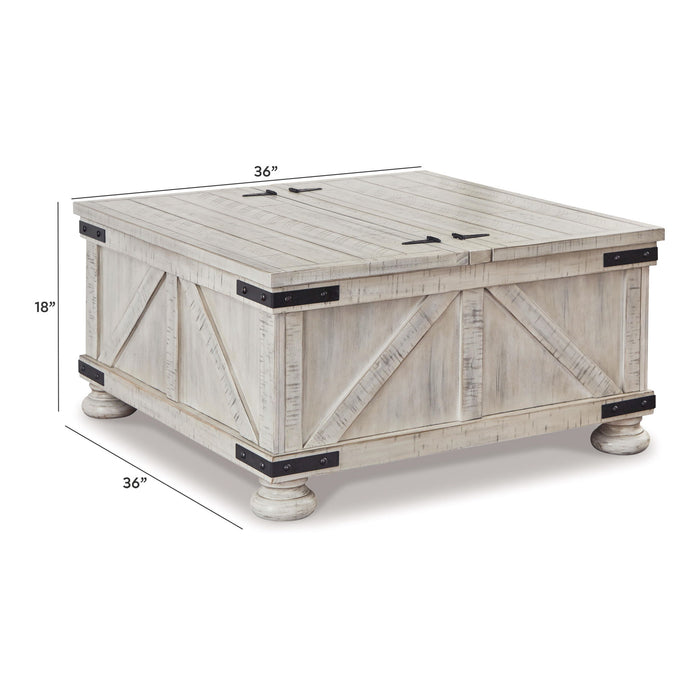 Carynhurst - Cocktail Table with Storage - Whitewash Signature Design by Ashley®