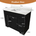 Bathroom Vanity Set, Fluted Cabinet, 3 Faucet Holes, Sink Included - Black Home Essentials