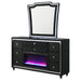 Mika - 8 Drawer LED Dresser And Mirror Set - Black Furniture Max