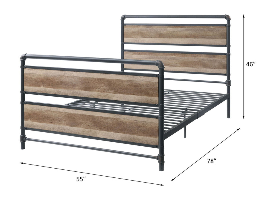Brantley - Full Bed - Antique Oak & Sandy Gray ACME
