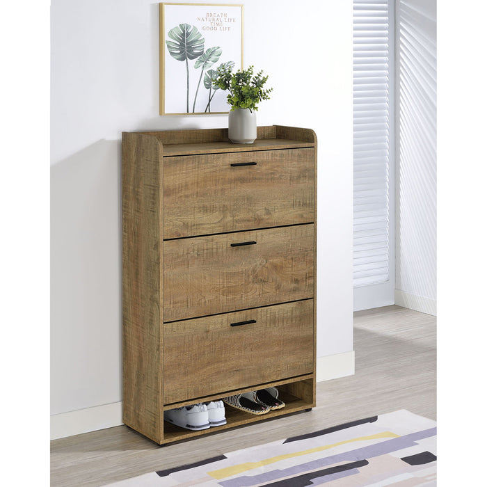 Claire - 3 Tier Shoe Cabinet - Brown Furniture Max