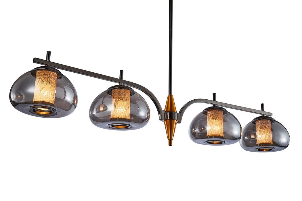 Michael Amini Lighting - Ember 4-Light LED Chandelier - Smoke / Black Pearl Michael Amini