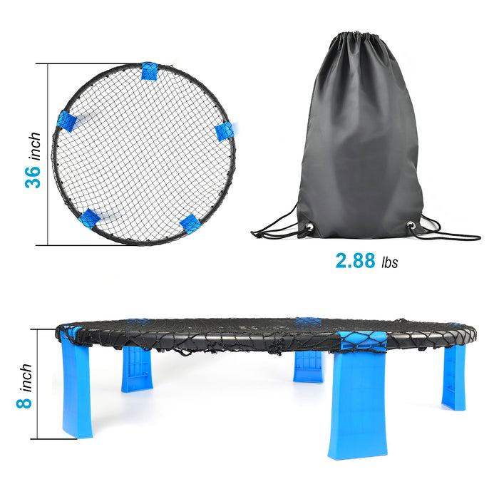 Outdoor Roundnet Game Set With 2 Balls, Sturdy Net And Carry Bag Daily Nest