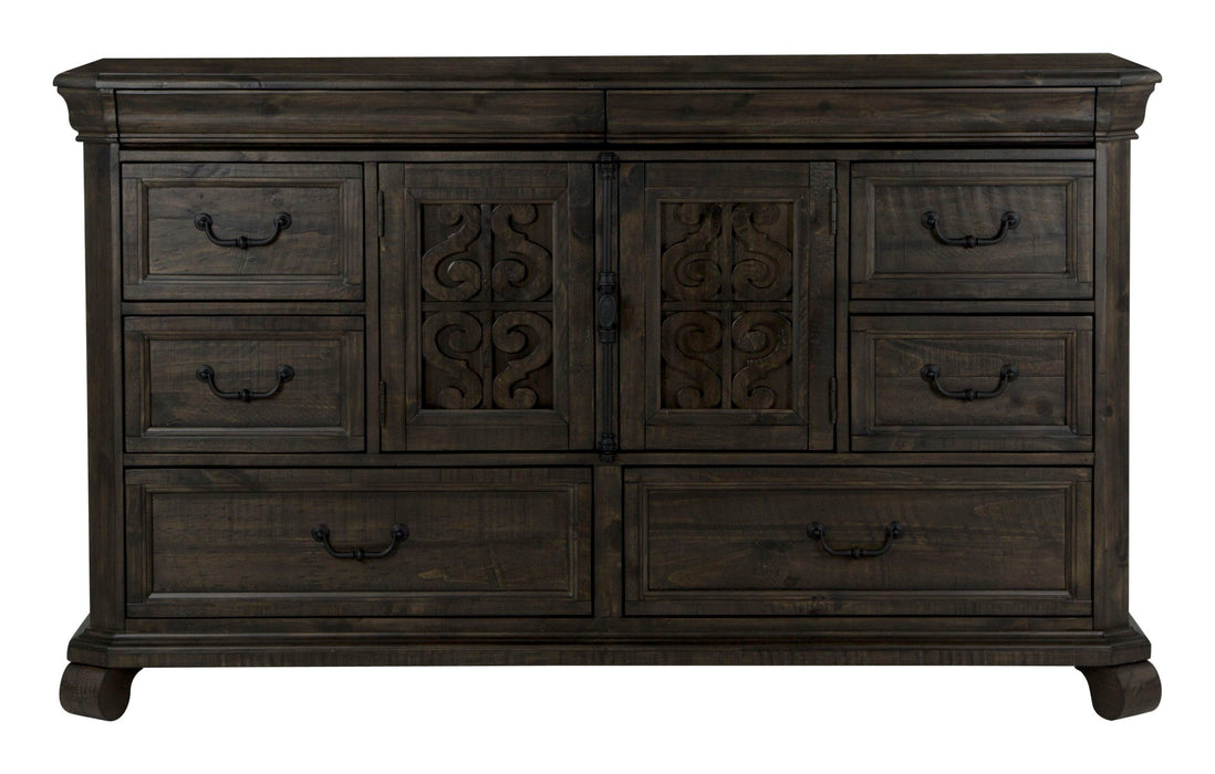 Bellamy - Drawer Dresser With Shaped Mirror - Peppercorn Magnussen Furniture