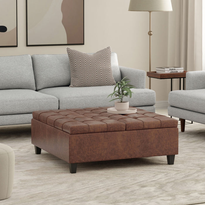 Harrison - Upholstered Coffee Table Storage Ottoman Simpli-Home
