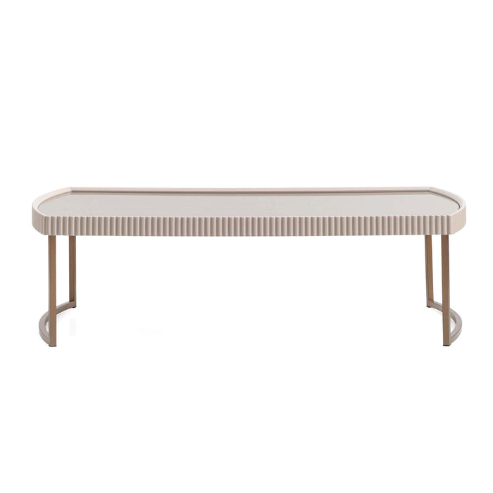 Lisbon - Cocktail Table - Silken Cream / Bronze