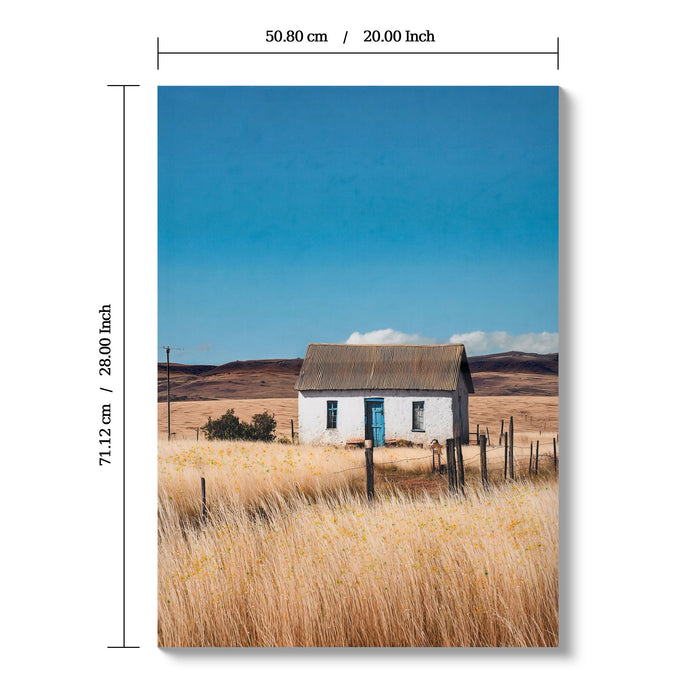 House, Barn Picture Wall Art For Home Decor - Natural / Blue Daily Nest