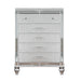 1 Piece Chest With 5 Drawers Snake Skin Bedroom Furniture - Silver Home Essentials