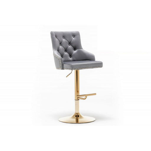 Adjustable Swivel Bar Stool With Nailhead Trim (Set of 2) Home Essentials