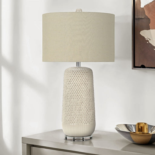 Contemporary Lighting, Table Lamp, Ceramic, Resin - Cream 8th Street