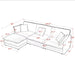 L-Shaped Sectional Sofa With Ottoman, Convertible 4 Seater Couch Home Essentials
