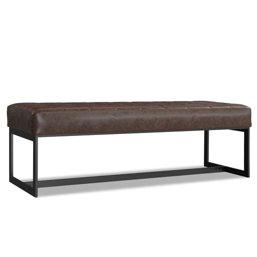 Penelope - Ottoman Bench With Genuine Leather Upholstery - Brown Simpli-Home