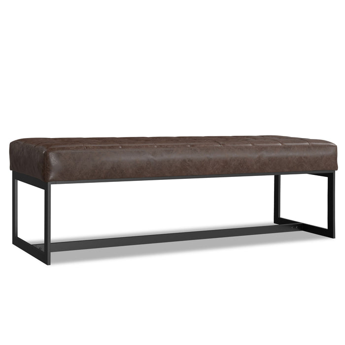 Penelope - Ottoman Bench With Genuine Leather Upholstery - Brown Simpli-Home