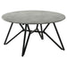 Travis - Round Top Coffee Table With Hairpin Legs - Gray / Black Furniture Max