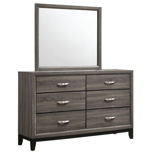 Cabrillo - 6 Drawer Dresser With Mirror - Gray Furniture Max