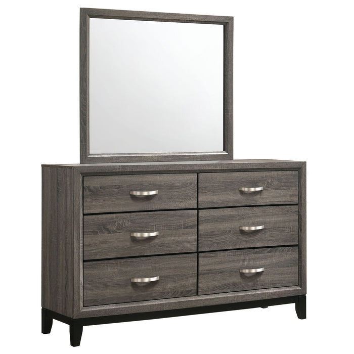 Cabrillo - 6 Drawer Dresser With Mirror - Gray Furniture Max