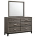 Cabrillo - 6 Drawer Dresser With Mirror - Gray Furniture Max